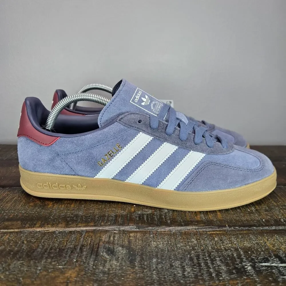 NEW Adidas Gazelle Indoor Mens Size 9.5 Low Top Shoes Sneakers Suede Blue JI3522